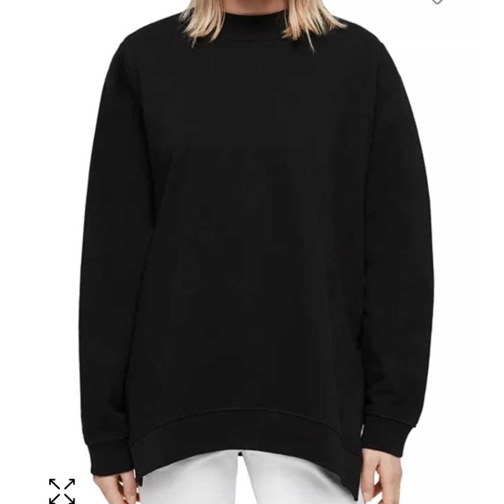 ALLSAINTS Leti Freida Side-Snap Sweatshirt Size M - Picture 1 of 9